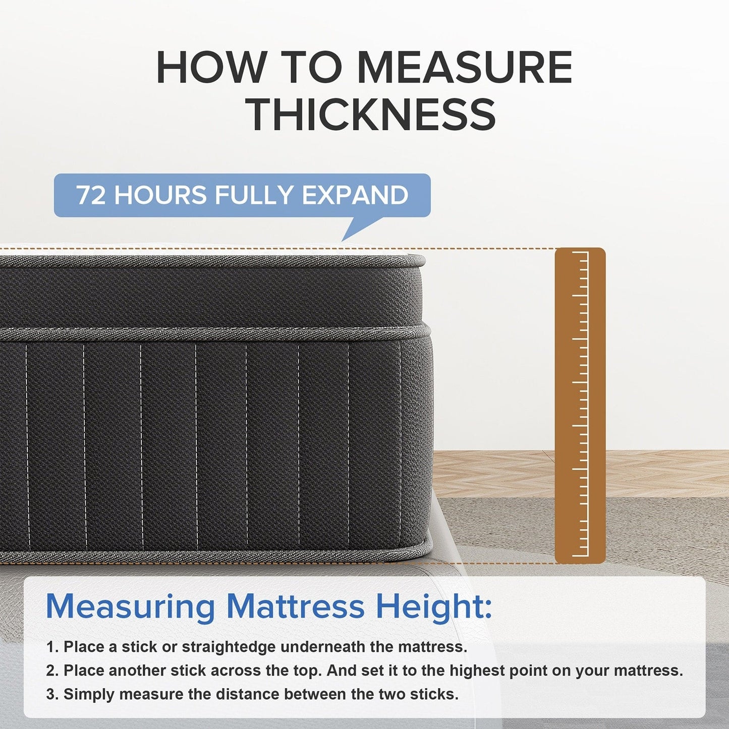 Matelas à ressorts SweDrea 12 po mi-ferme pour soulager les maux de dos et rafraîchir, certifié CertiPUR-US, SGS et OEKO-TEX.