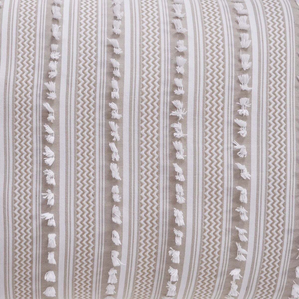 Better Trends Angelique Comforter Set 100% Cotton Tufted Soft Plush Chenille Elegant Stripes Machine Washable & Tumble Dry