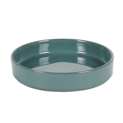 Bloomhouse Santorini Mist 16 Piece Double Bowl Terracotta Reactive Glaze Plates and Bowls Dinnerware Set