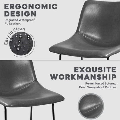 Bossin 18/26/30 inch Bar Stools,Counter Height Bar Stools with Back Modern PU Leather Stools Dining Chair with Footrest