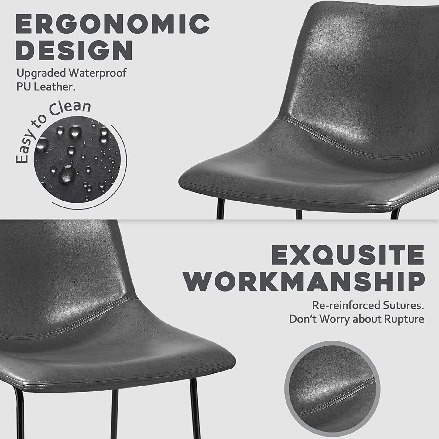 Bossin 18/26/30 inch Bar Stools,Counter Height Bar Stools with Back Modern PU Leather Stools Dining Chair with Footrest