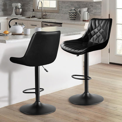 Bossin Adjustable Swivel Bar Stools with Backs – Counter Height