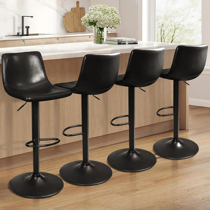 Bossin Adjustable Swivel Bar Stools with Backs – Counter Height