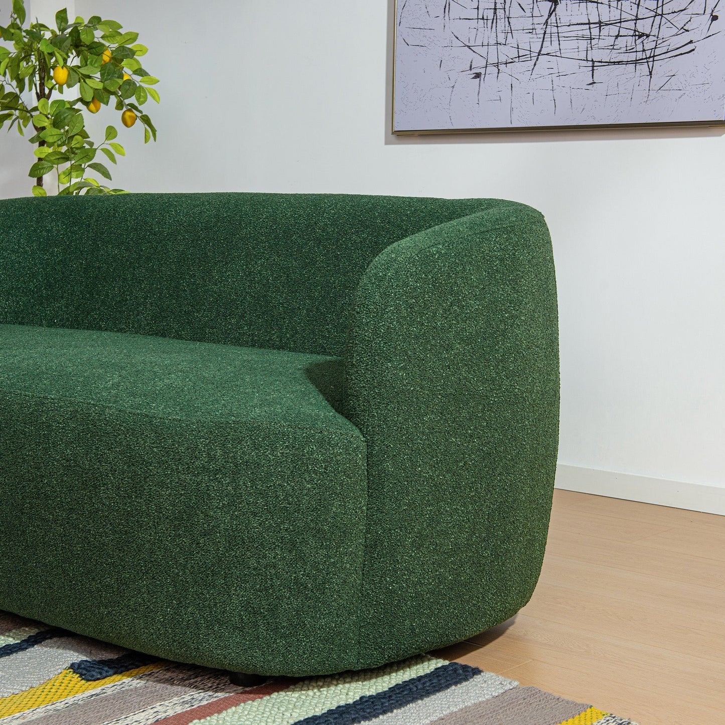 Causeuse 2 places rembourrée KINWELL Boucle avec oreillers