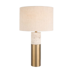 Lampe de table Bravertine Or et Travertin