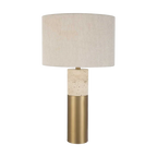 Lampe de table Bravertine Or et Travertin