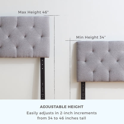 Brookside Kaylee Adjustable Square & Diamond Tufted Upholstered Headboard