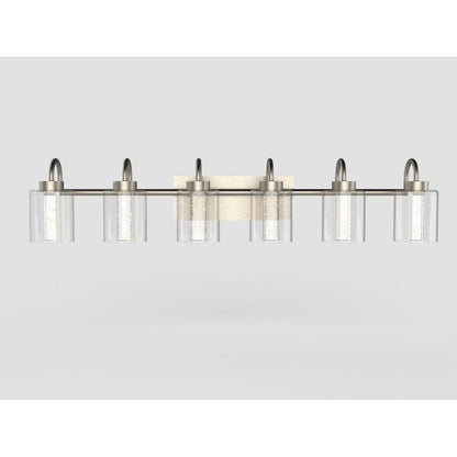 Brushed Nickel Vanity Lights with Crystal Bubble Glass