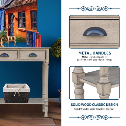 Console d'entrée à 3 tiroirs en bois de Burlington