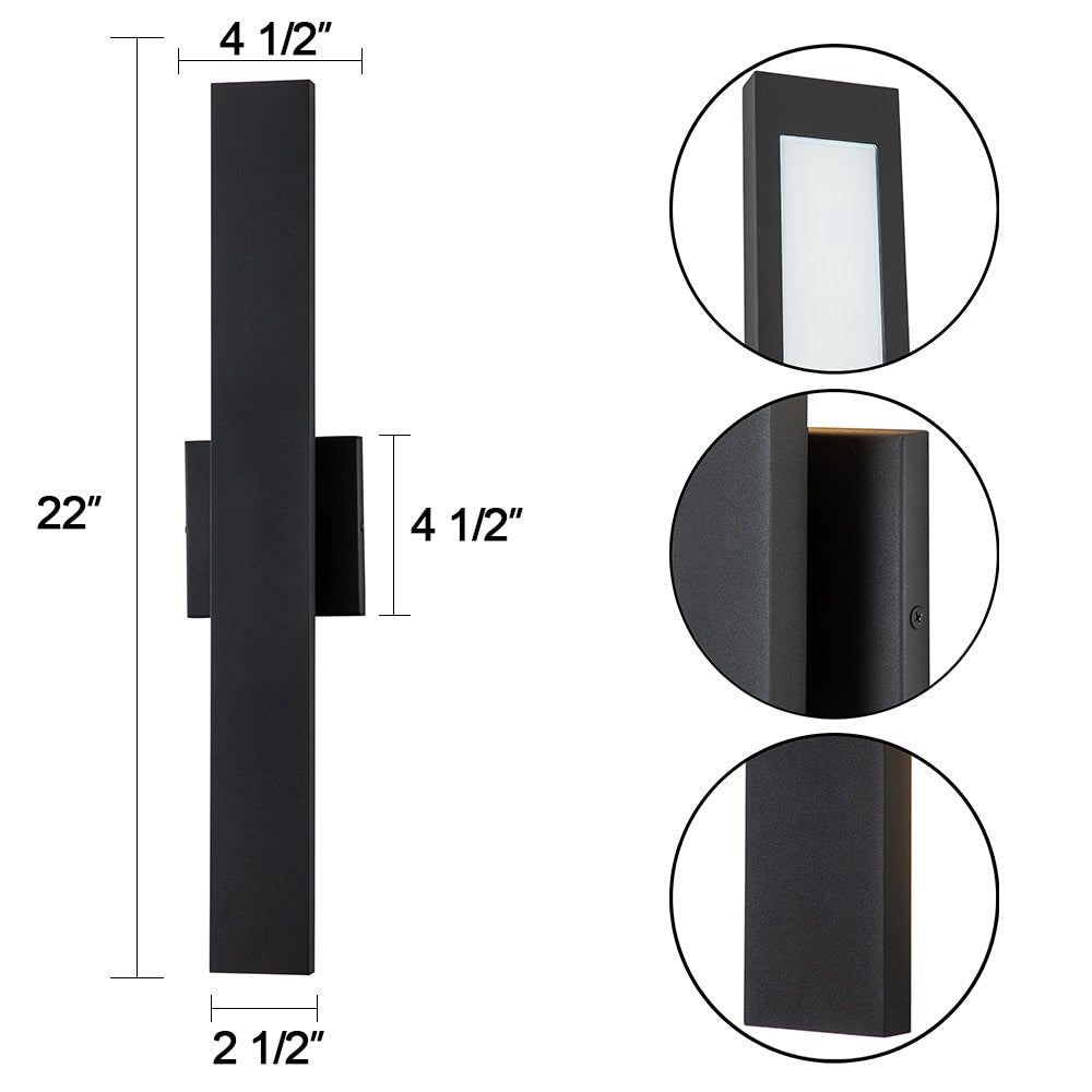 C Cattleya 2-Light Matte Black Aluminum LED Outdoor Wall Sconce