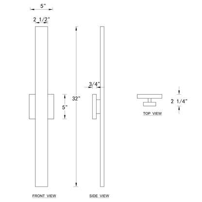 C Cattleya 2-Light Matte Black Aluminum LED Outdoor Wall Sconce