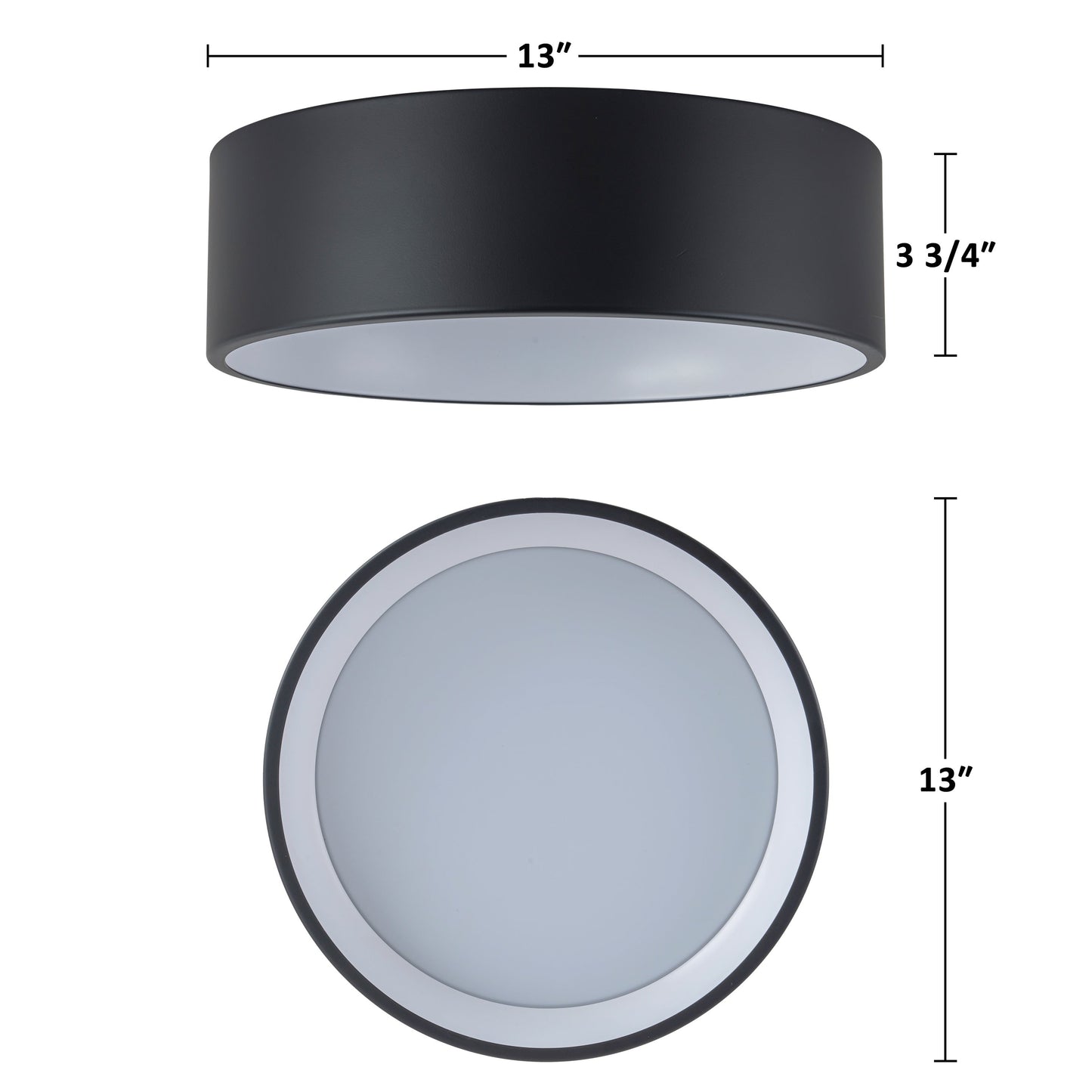 C Cattleya Black and Woodgrain 3CCT Integrated LED Flush Mount Ceiling Light