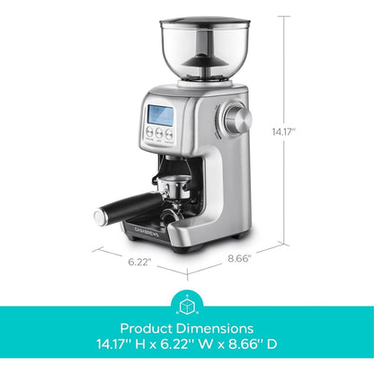 Moulin à café électrique CASABREWS Tornado à meules coniques argentées - N/A