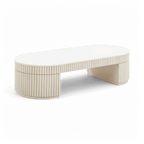 Table basse ovale Loom blanc cassé