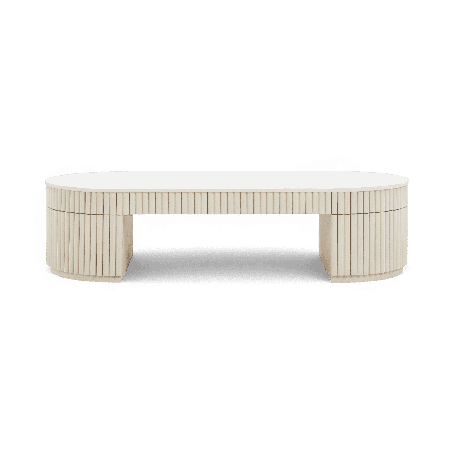 Table basse ovale Loom blanc cassé