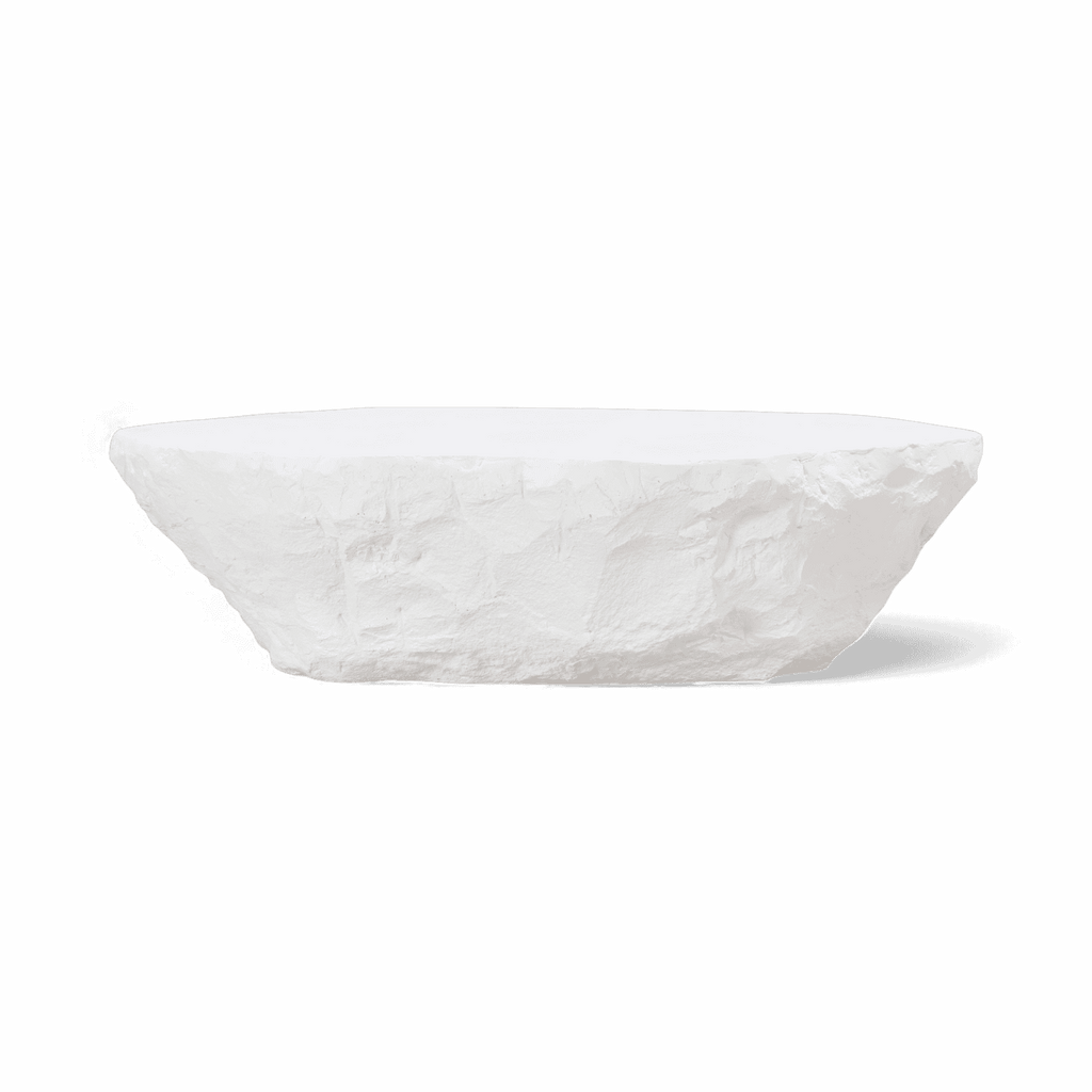 Table basse en microciment blanc luxuriant