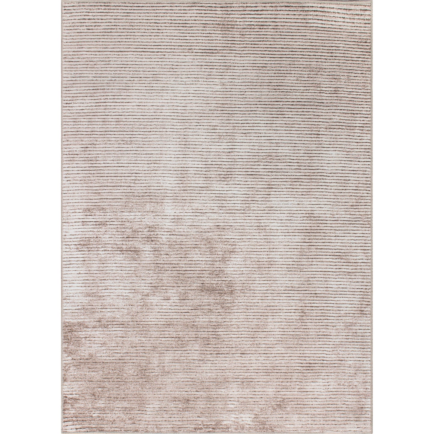 Contemporary Distressed Stripe Machine Washable Area Rug