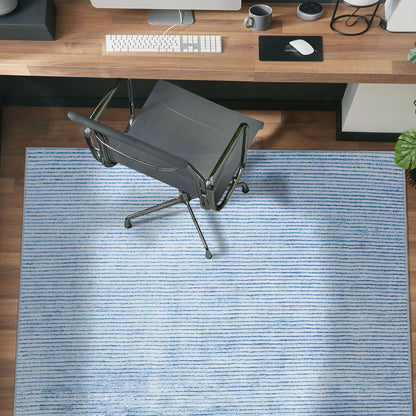 Contemporary Distressed Stripe Machine Washable Area Rug