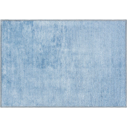 Contemporary Distressed Stripe Machine Washable Area Rug