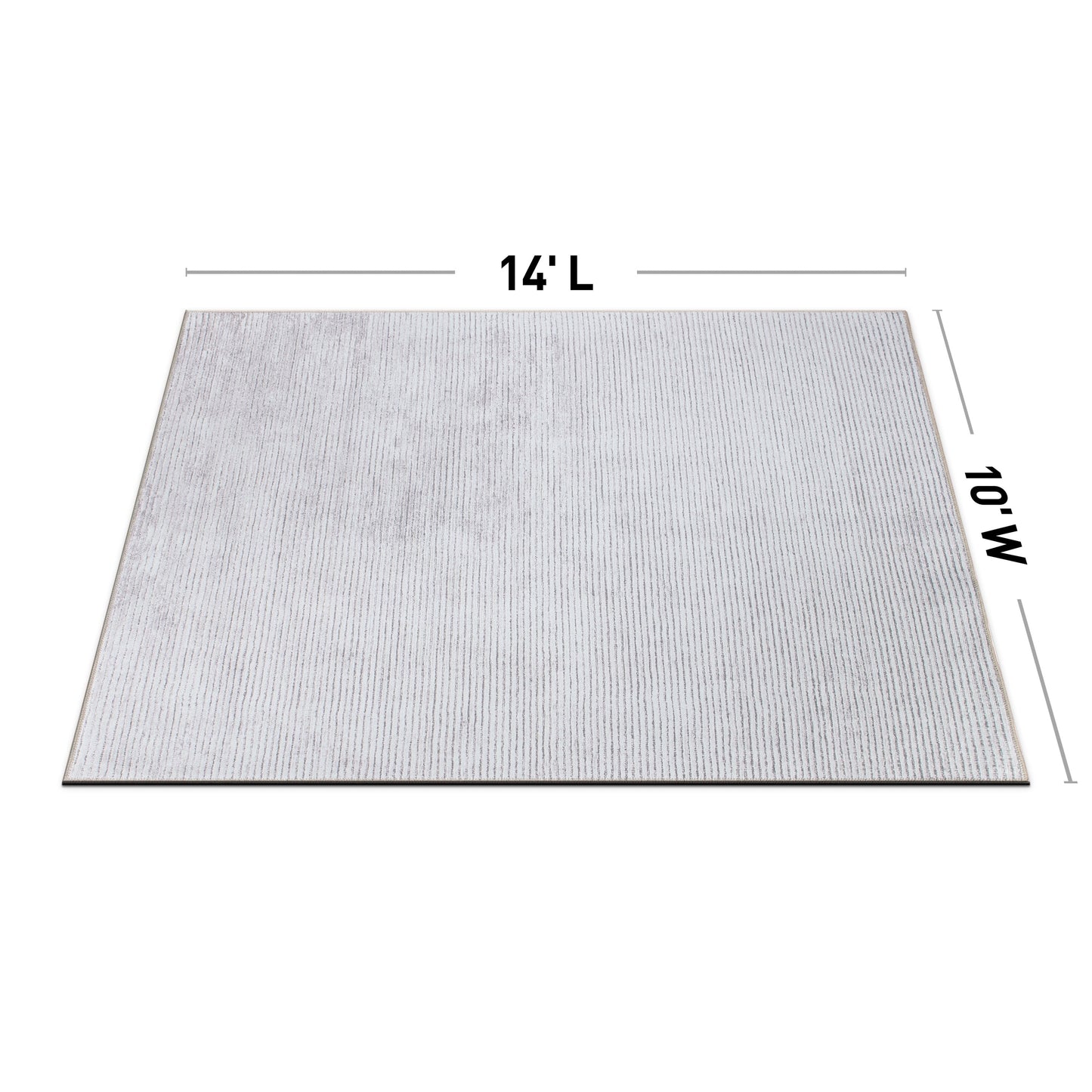 Contemporary Distressed Stripe Machine Washable Area Rug