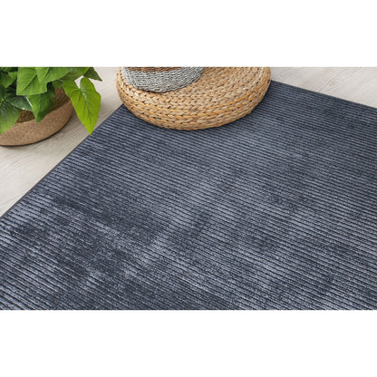 Contemporary Distressed Stripe Machine Washable Area Rug