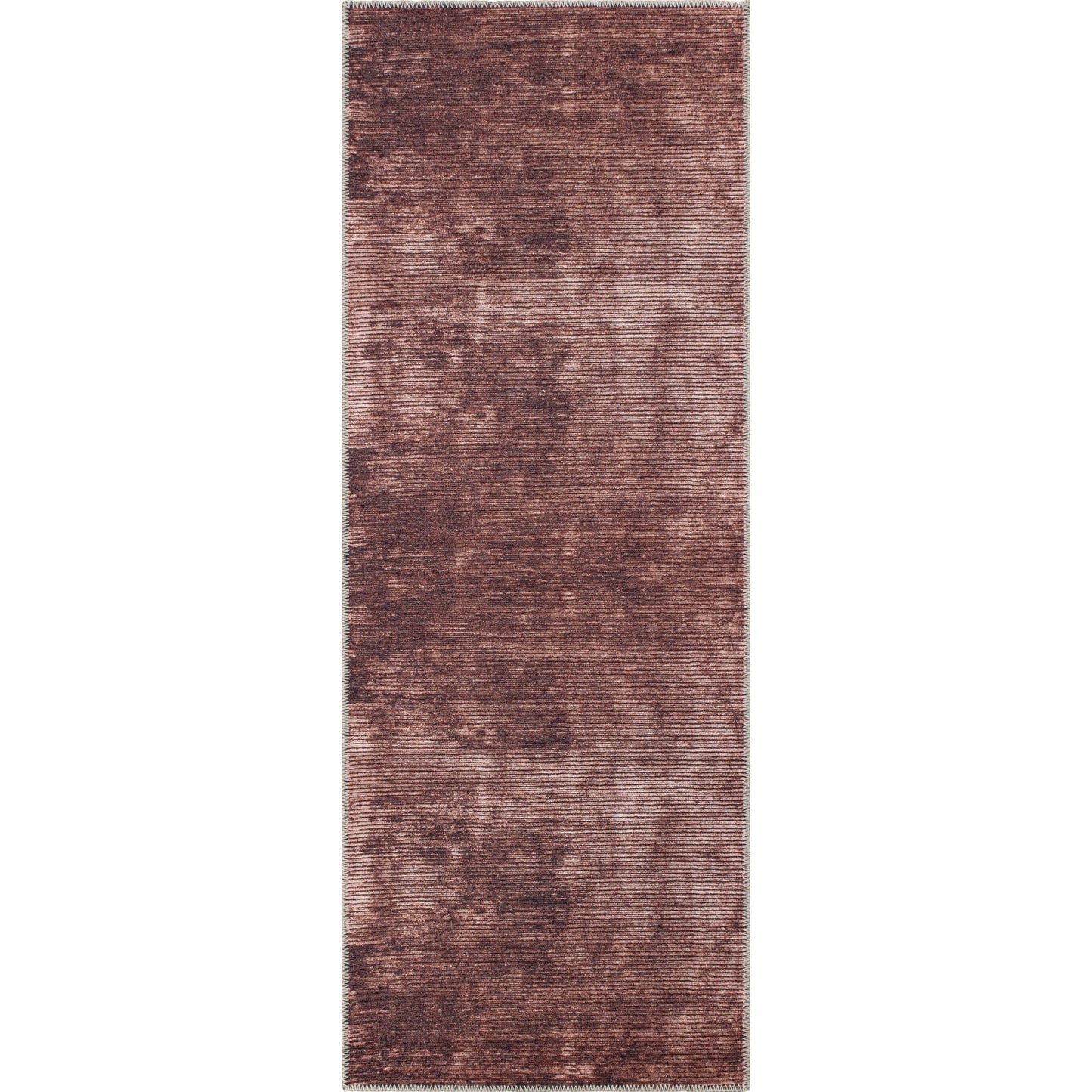 Contemporary Distressed Stripe Machine Washable Area Rug