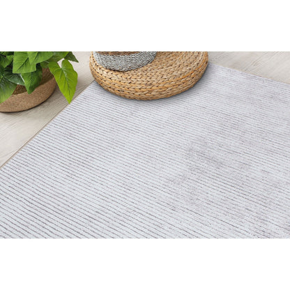 Contemporary Distressed Stripe Machine Washable Area Rug