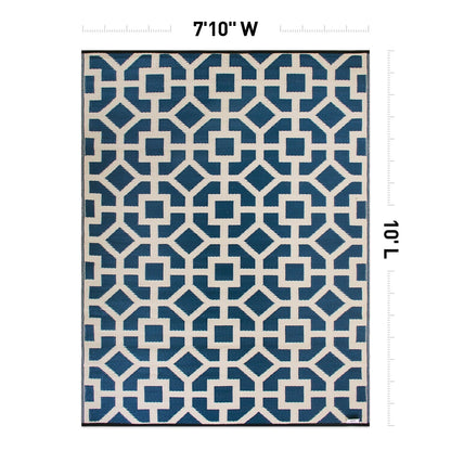 Contemporary Geometric Reversible Plastic Outdoor Rugs