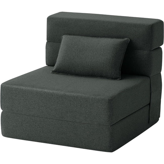 Canapé-lit convertible pliant - Fauteuil-lit moderne en lin avec oreiller et matelas pliable pour salon/dortoir/chambre d'amis