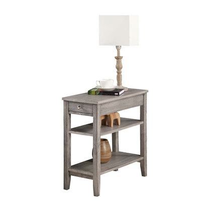 Convenience Concepts American Heritage 1 Drawer Chairside End Table with Shelves