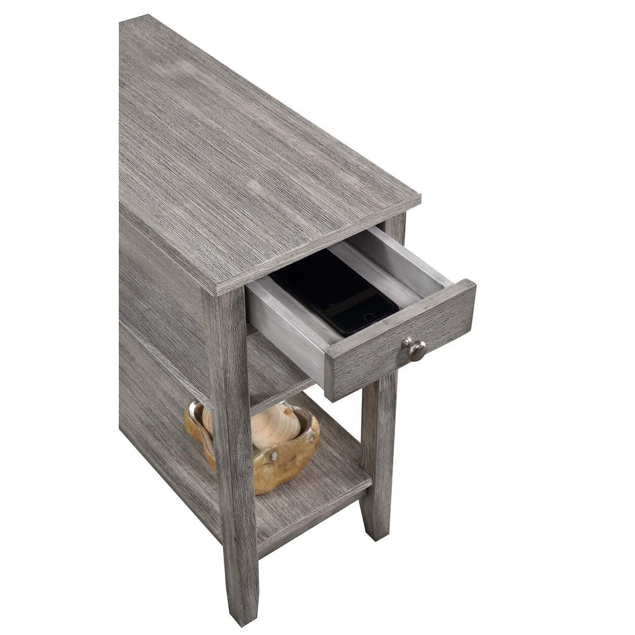 Convenience Concepts American Heritage 1 Drawer Chairside End Table with Shelves
