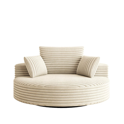 Chaise pivotante simple en velours côtelé et mousse chenille