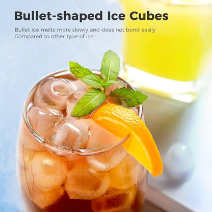 Countertop Portable Ice Maker with Self-cleaning ,9 Bullet Ice Cubes in 6 Mins, Comes with Ice Basket and Ice Scoop