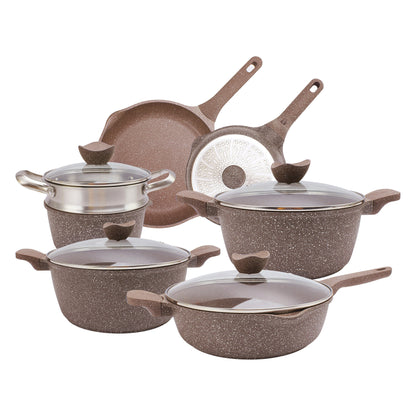 Country Kitchen Non-Stick Cast Aluminum Cookware Set - Durable Kitchen Cookware for Everyday Cooking, 6-11 Pc