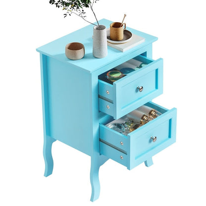 Country Style Two-Drawer Nightstand- Set of 2