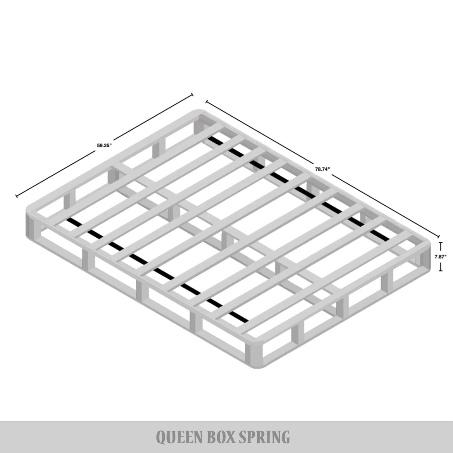 Sommier à ressorts en bois massif CraftPorch de 8 pouces avec lattes en bois