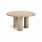 Table à manger ronde d'intérieur/extérieur en travertin Orbit