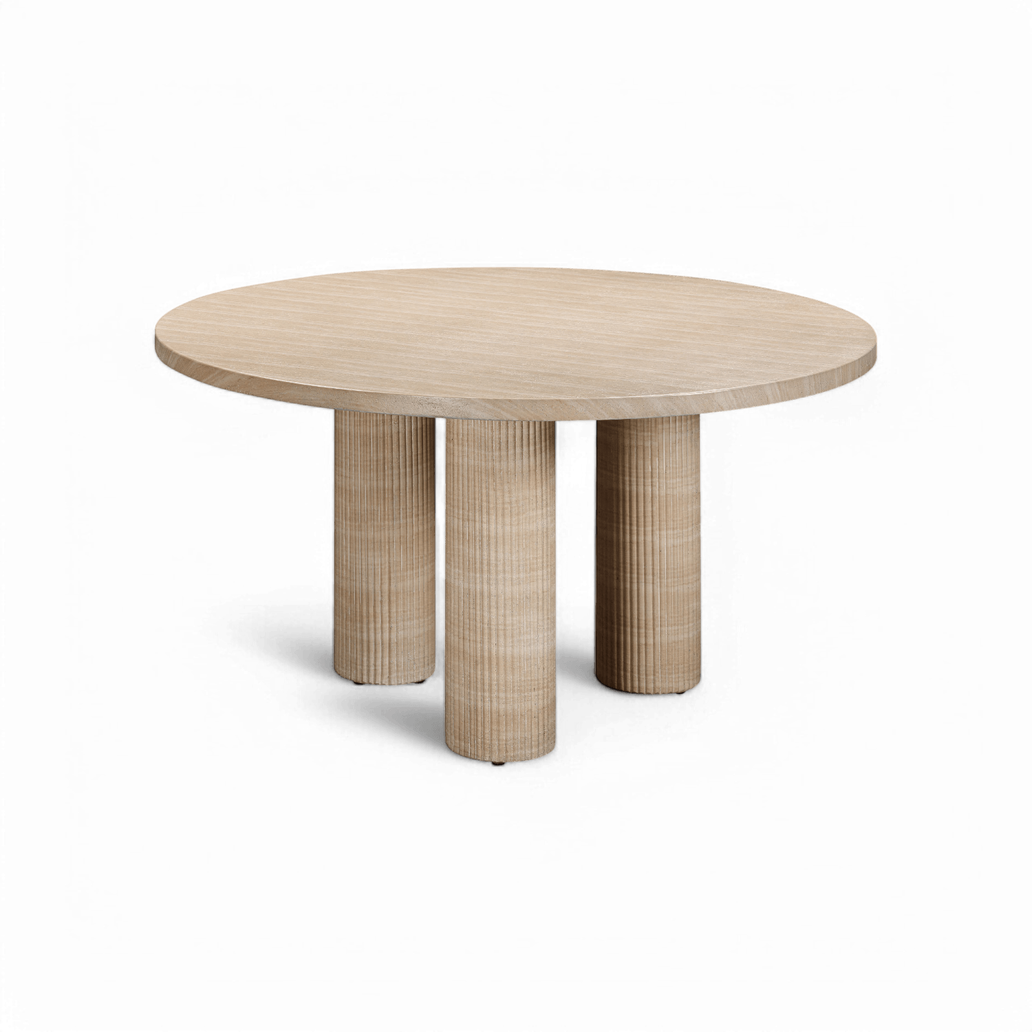 Table à manger ronde d'intérieur/extérieur en travertin Orbit
