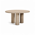 Table à manger ronde d'intérieur/extérieur en travertin Orbit