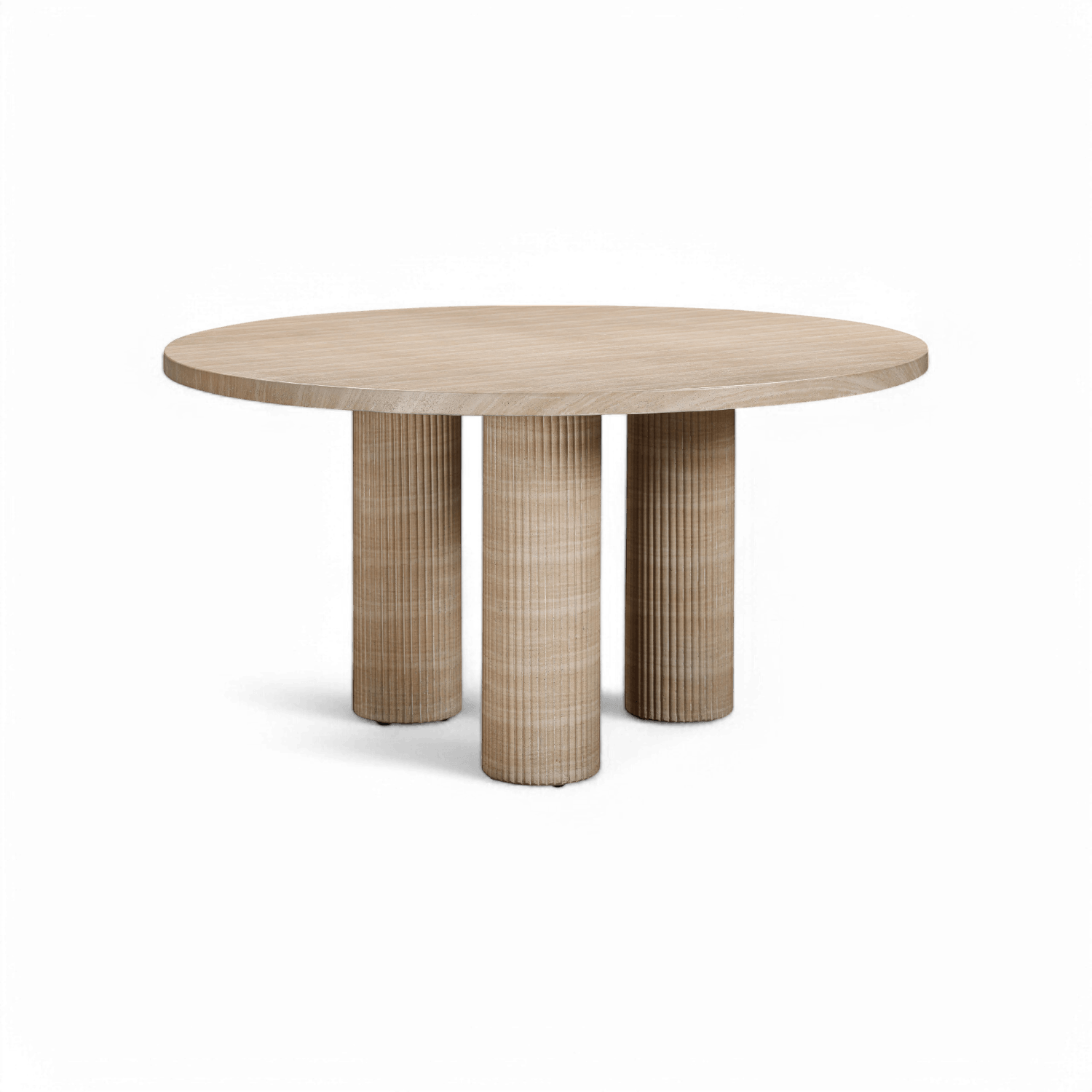 Table à manger ronde d'intérieur/extérieur en travertin Orbit