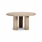 Table à manger ronde d'intérieur/extérieur en travertin Orbit