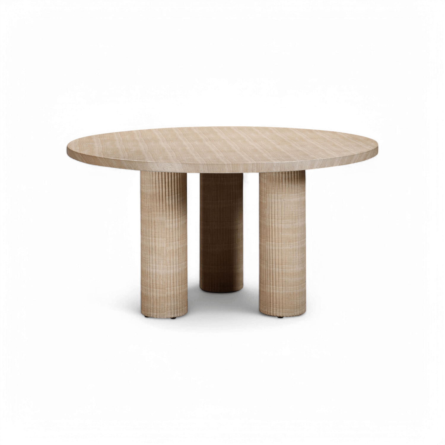 Table à manger ronde d'intérieur/extérieur en travertin Orbit