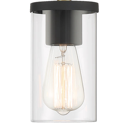 Applique murale de salle de bain Decatur à 6 lumières, style ferme moderne, noir/doré, certifiée UL