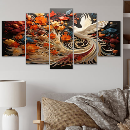 Designart Christianity Pentecost Fire Spiritual Multipanel Wall Art Living Room set