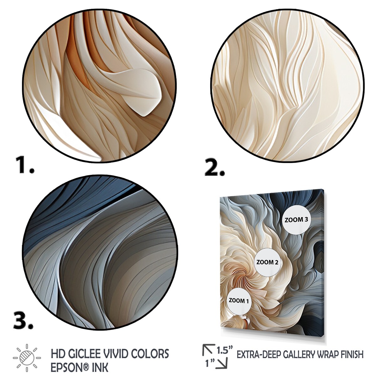 Designart White And Blue Feather Spiral II Abstract Geometric Blue Wall Decor - Modern Entryway Framed Wall Art