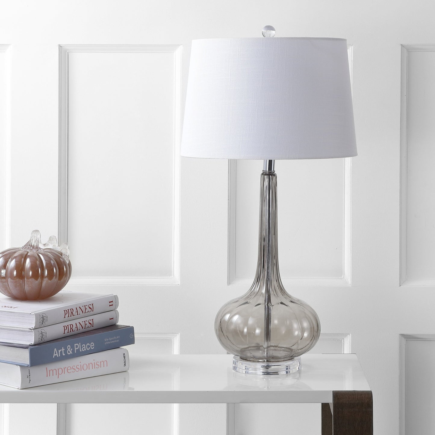 Lampe de table à LED Diamante 28,5 en verre rose (lot de 2) par JONATHAN Y