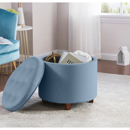 Donovan Tufted Round Storage Ottoman