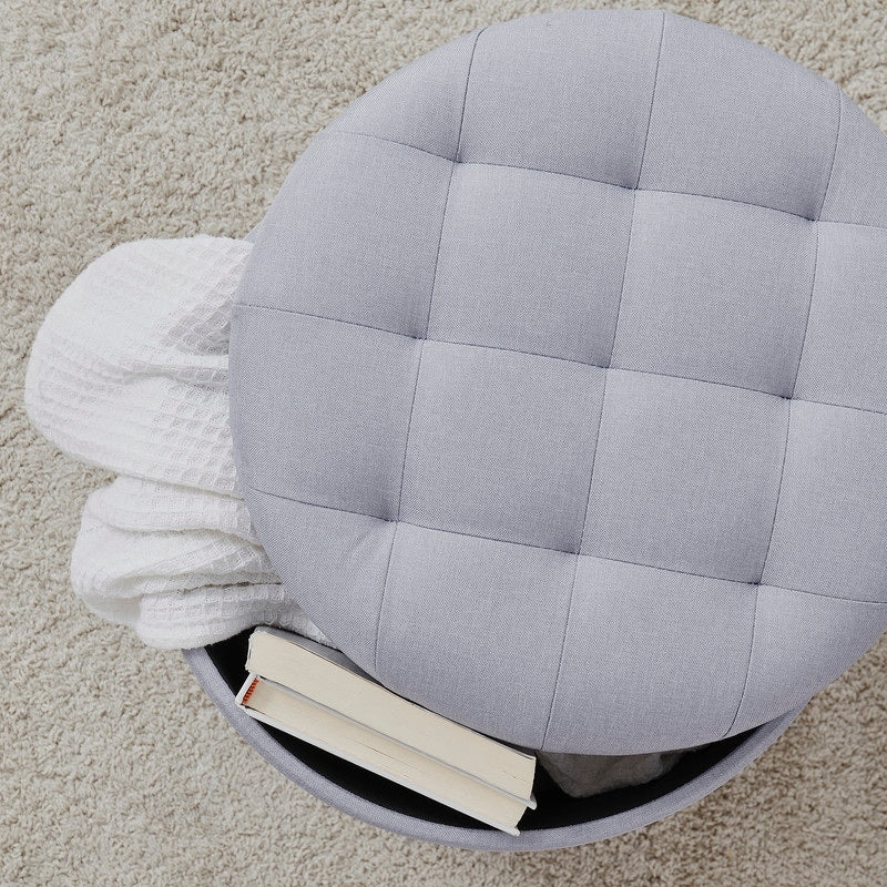 Donovan Tufted Round Storage Ottoman
