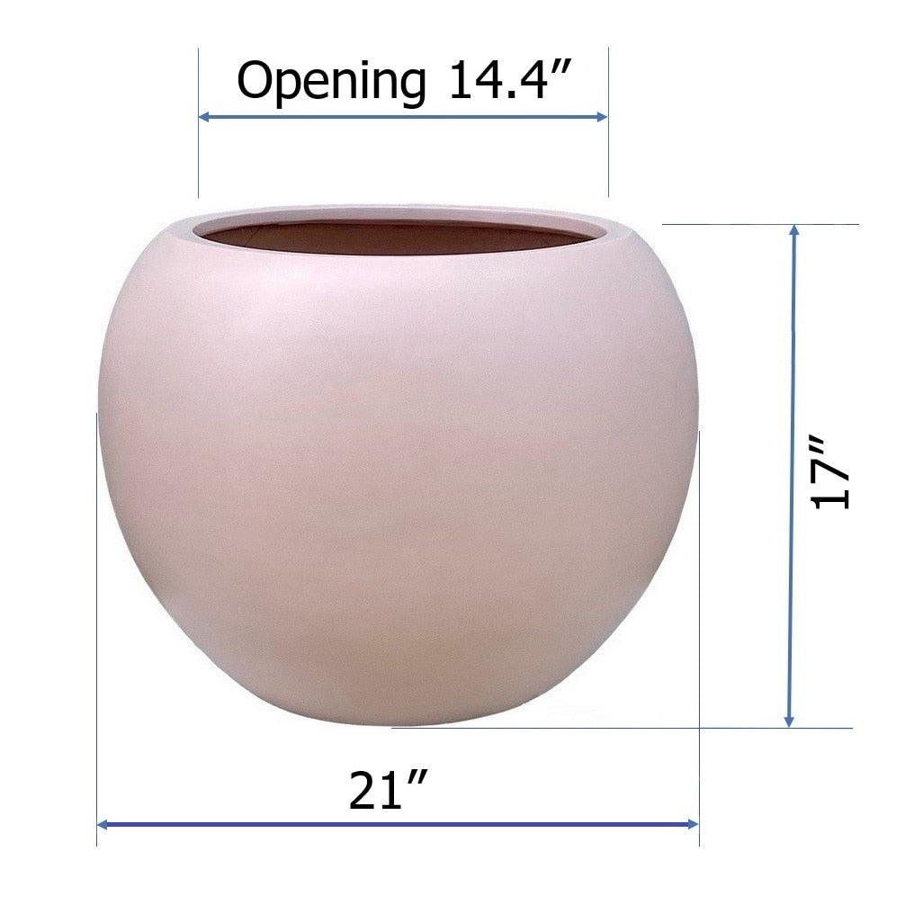 DreamPatio Riverside Fiberstone Modern Sphere Planter for Indoor/Outdoor