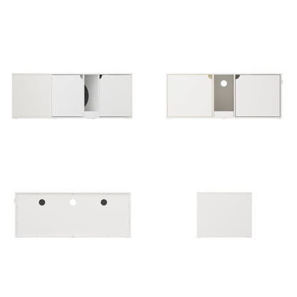 Dual-Compartment Cat Litter Box Enclosure Multi-Functional Furniture